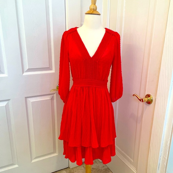 Meadow Rue by Anthropologie Minetta red dress size 2 - Picture 1 of 7